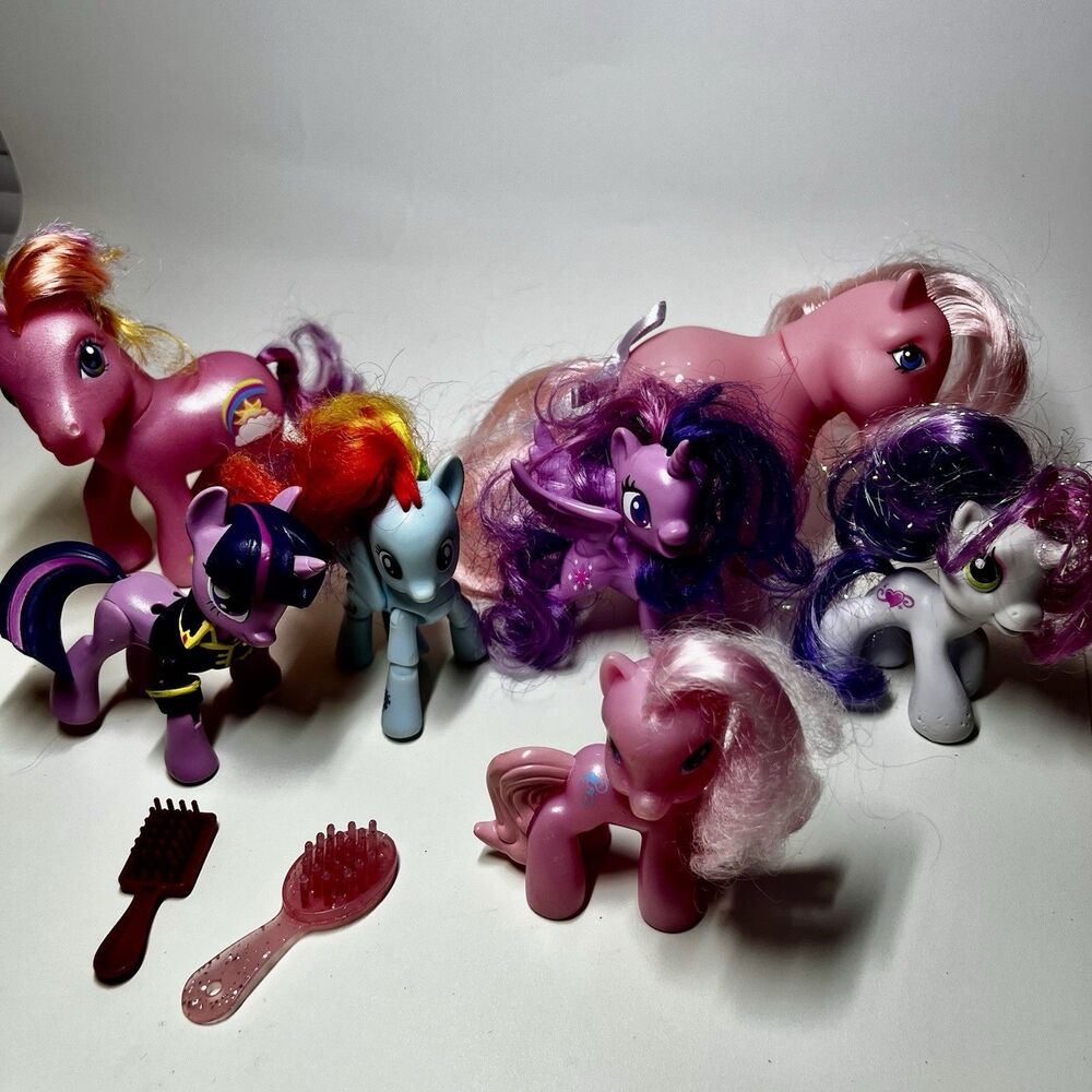 My Little Pony MLP Figure Lot of 7 G3 G4 Rainbow Flash Sweetie Belle Combs